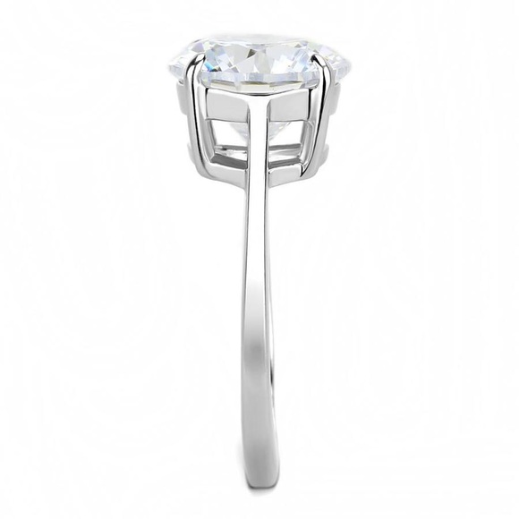 Luxury Stainless Steel Ring CZ Sz 7 - Picture 4 of 5
